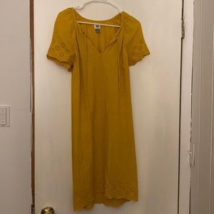 Mustard yellow flutter sleeve old navy dress, size small